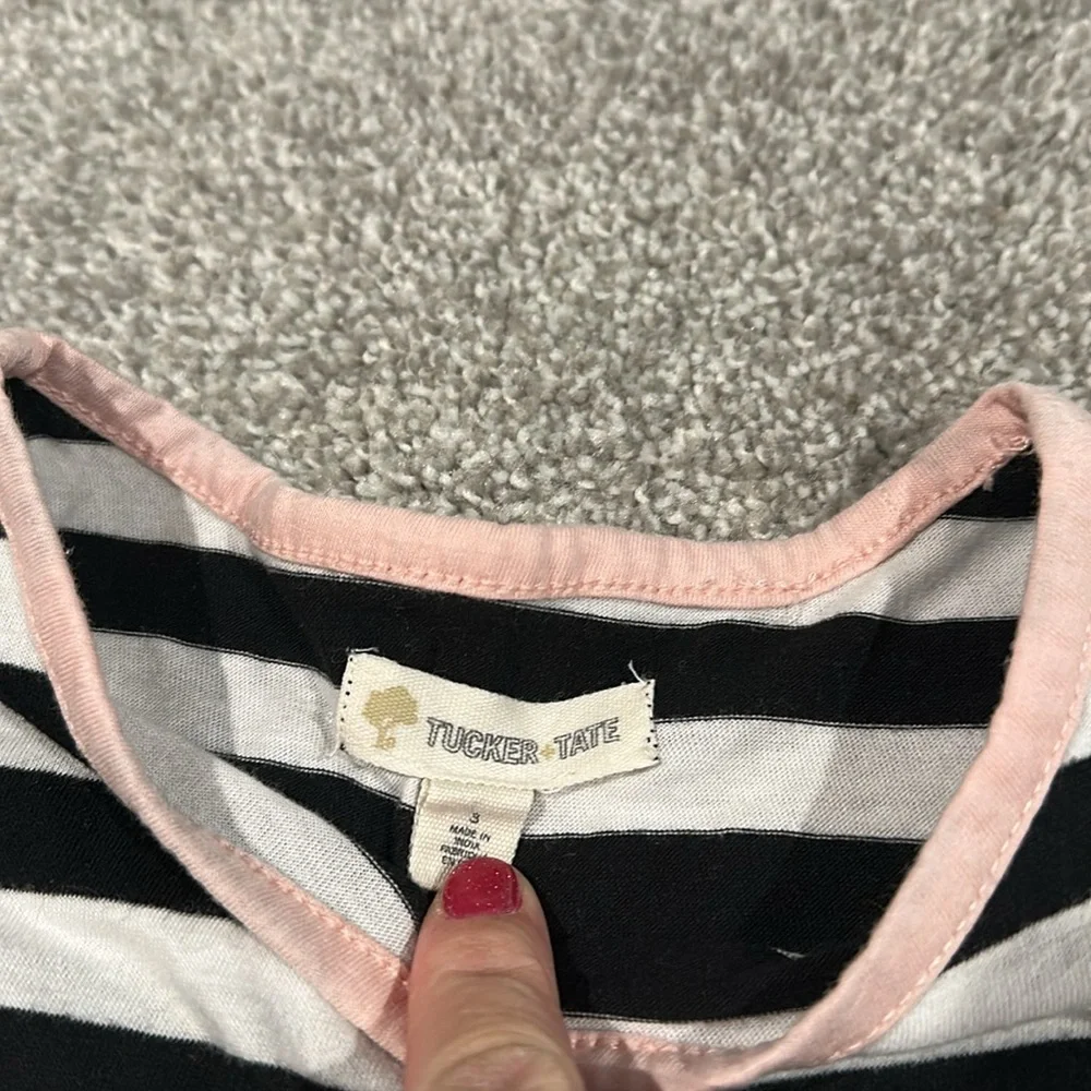 Tucker + Tate spring summer striped ruffle sleeve pink and blue‎ short sleeve 3